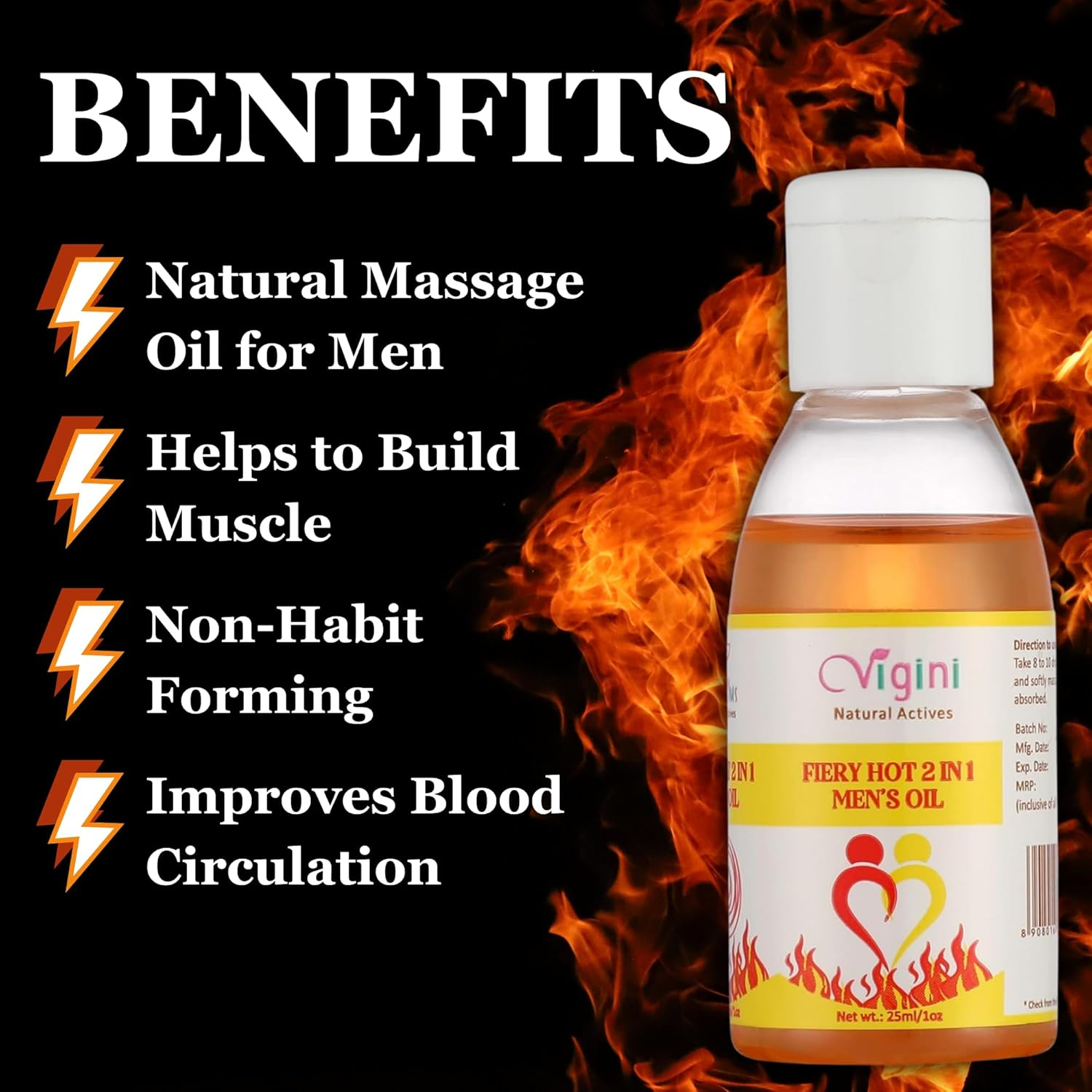 Vigini Fiery Hot 2 in 1 Men's Oil - Image 6