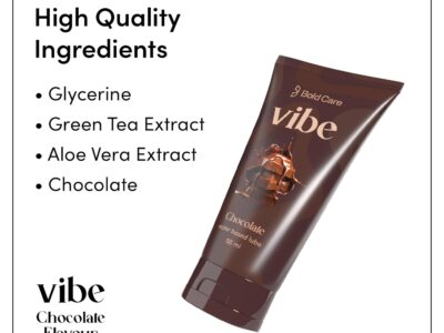 Bold Care Vibe Chocolate lube tube front view