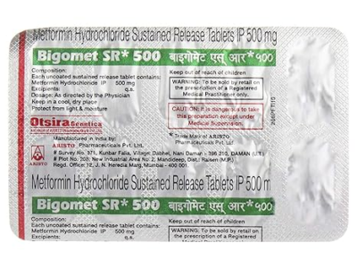 Bigomet-SR 500 - Strip of 10 Tablets