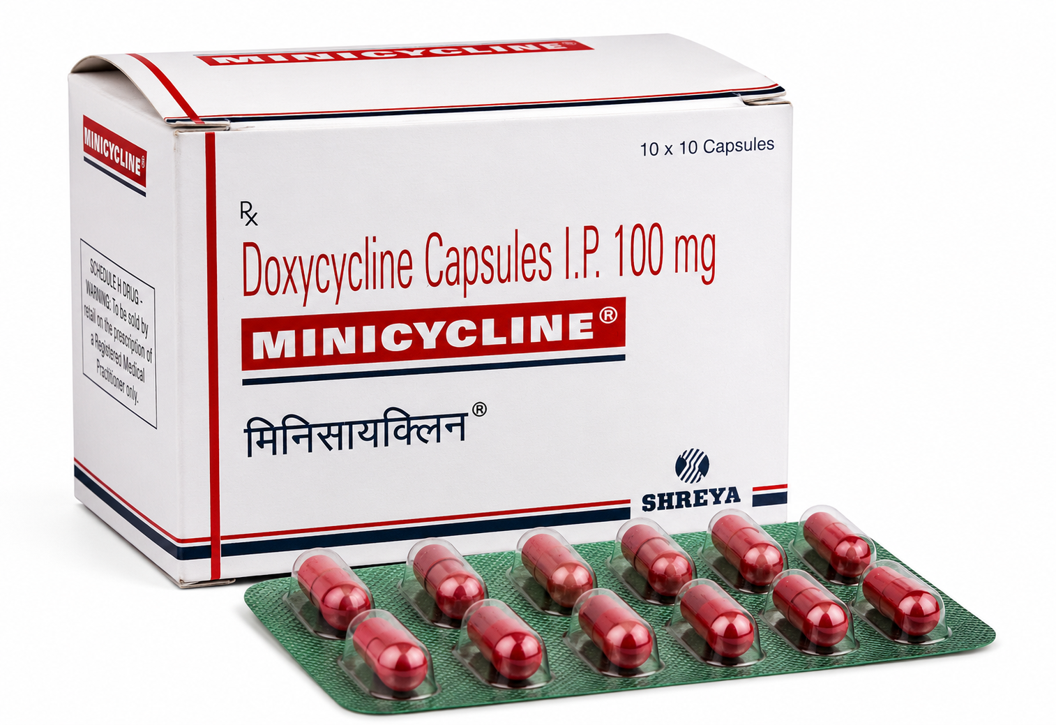 Minicycline Doxycycline 100mg Capsules