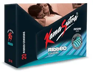 KamaSutra Desire Series Condoms for Men - 20 Pieces (Ribbed)