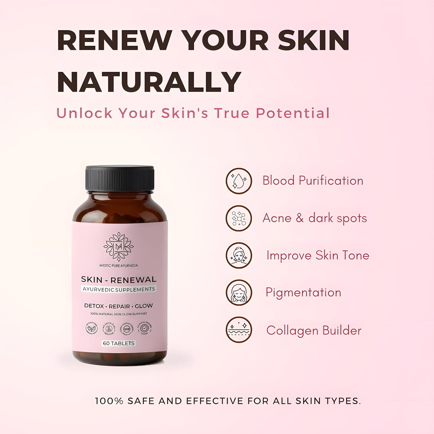 Mystic Pure Ayurveda Skin-Renewal Tablet