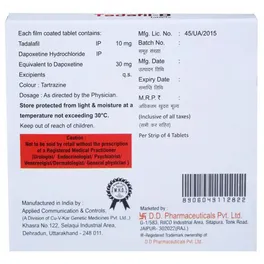 Tadafil D 10mg/30mg Tablet