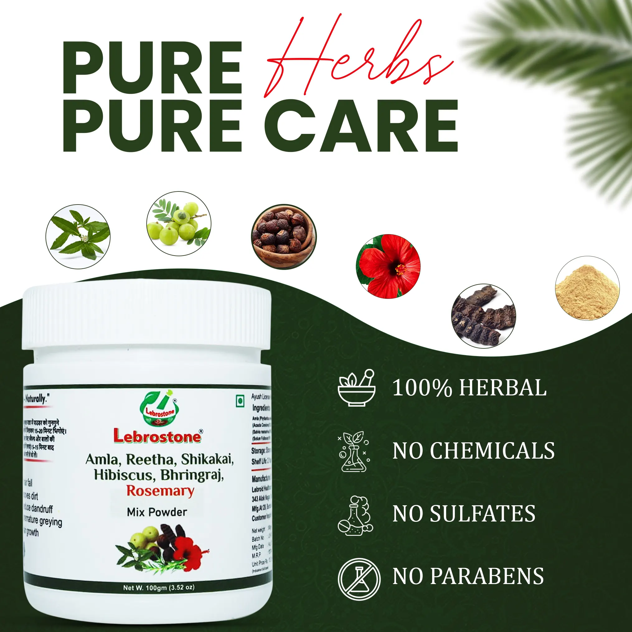 Lebrostone Herbal Shampoo Powder 100g - Image 3