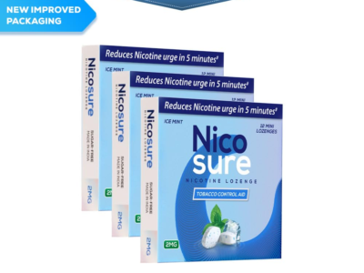 Nicosure Lozenge - Pack of 3-36 Pcs | Icemint Flavour | Mini Size Max Flavour