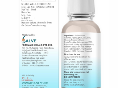 Salve Cureac Drying Lotion with Calamine, Zinc Oxide & Sulphur