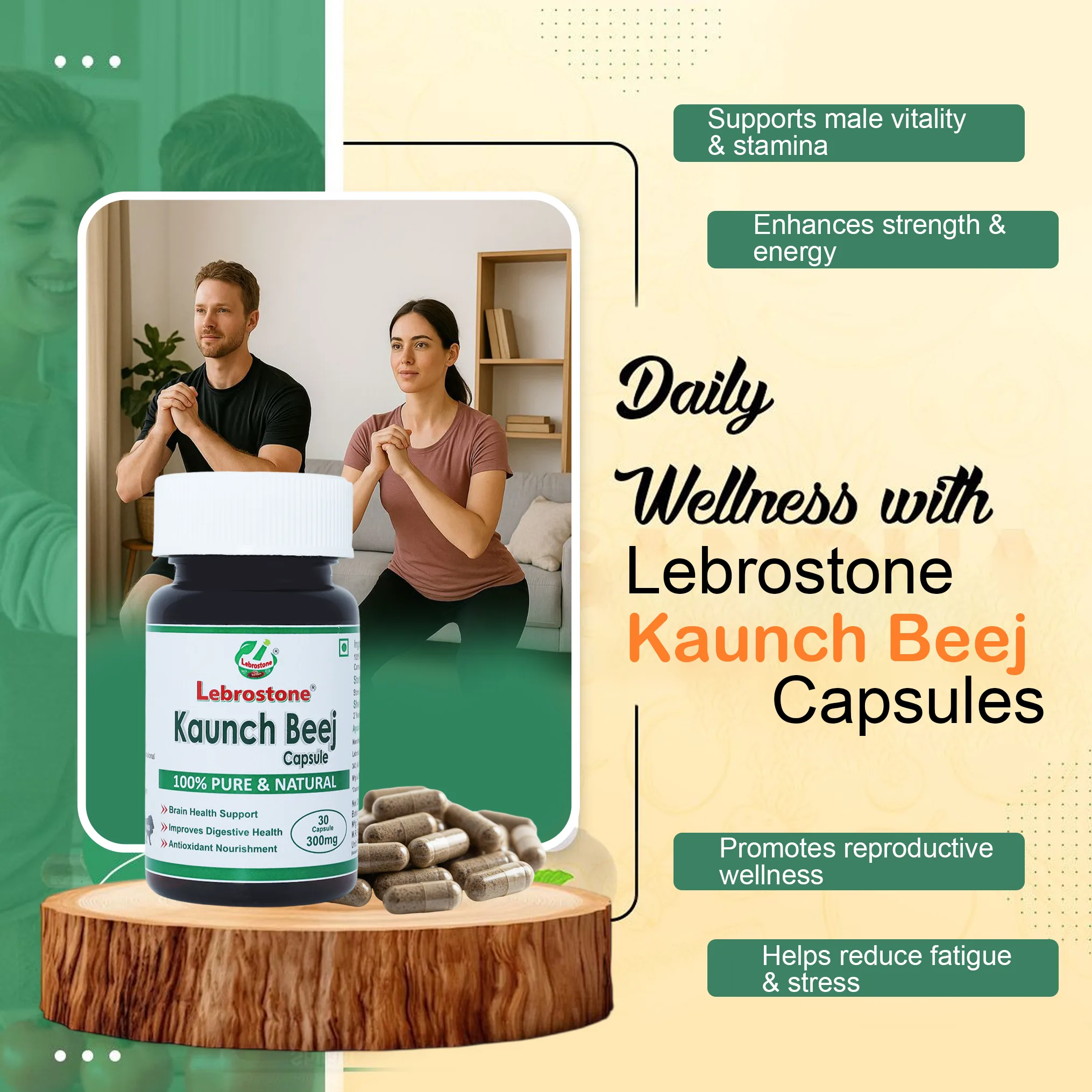 Kaunch Beej Capsules – Ayurvedic Herbal Supplement for Strength, Stamina & Vitality