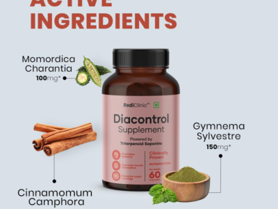 DiaControl Capsules for Diabetes | Made with Gudmar, Karela, Jamun, Shatavari