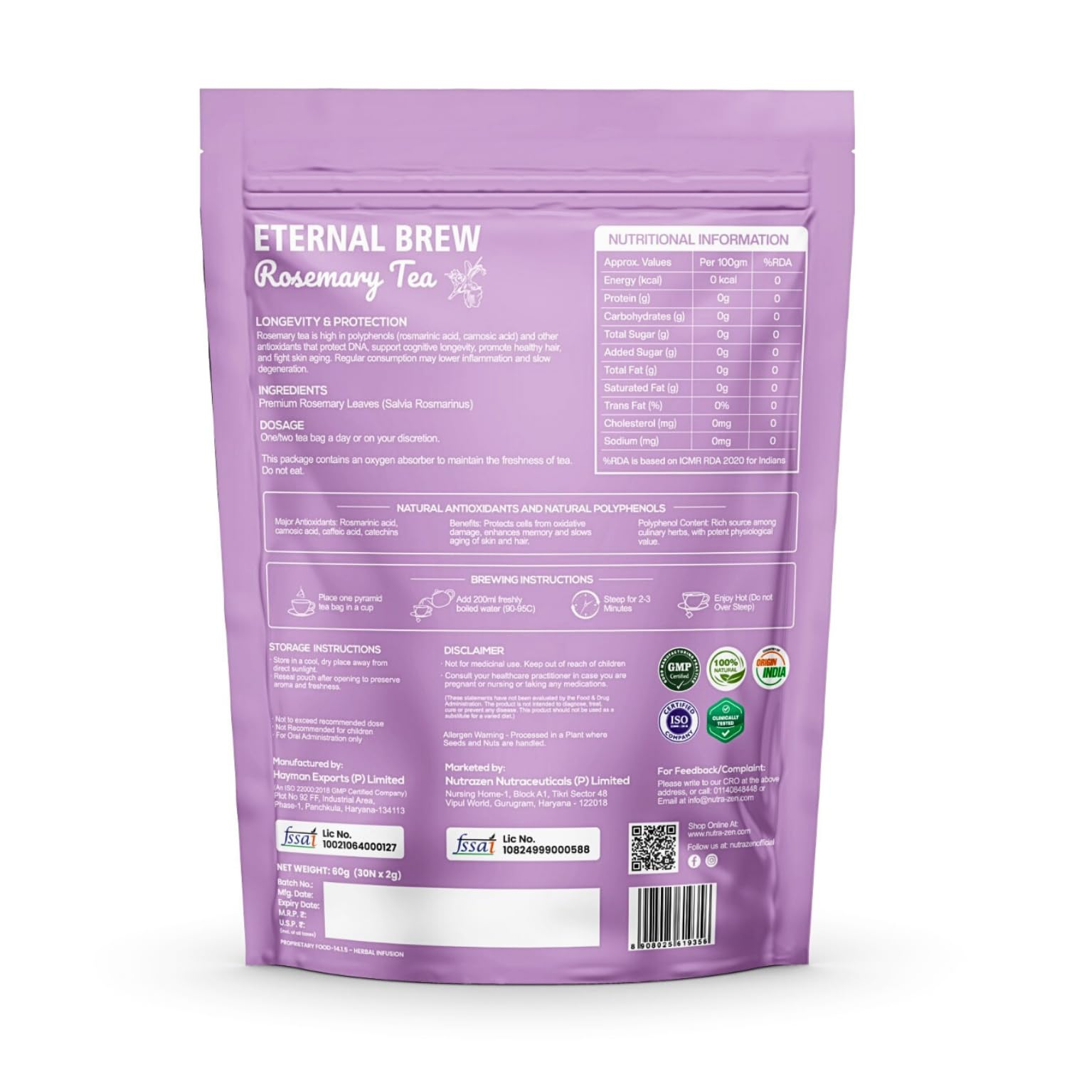 Nutrazen Eternal Brew Rosemary Tea