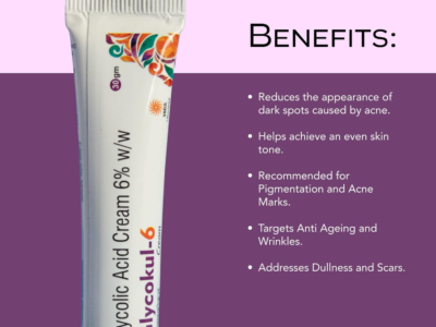 Glyco-6 Glycolic Acid Cream 6% w/w (30g) - Unscented Exfoliating Cream for Clear, Youthful, Radiant Skin