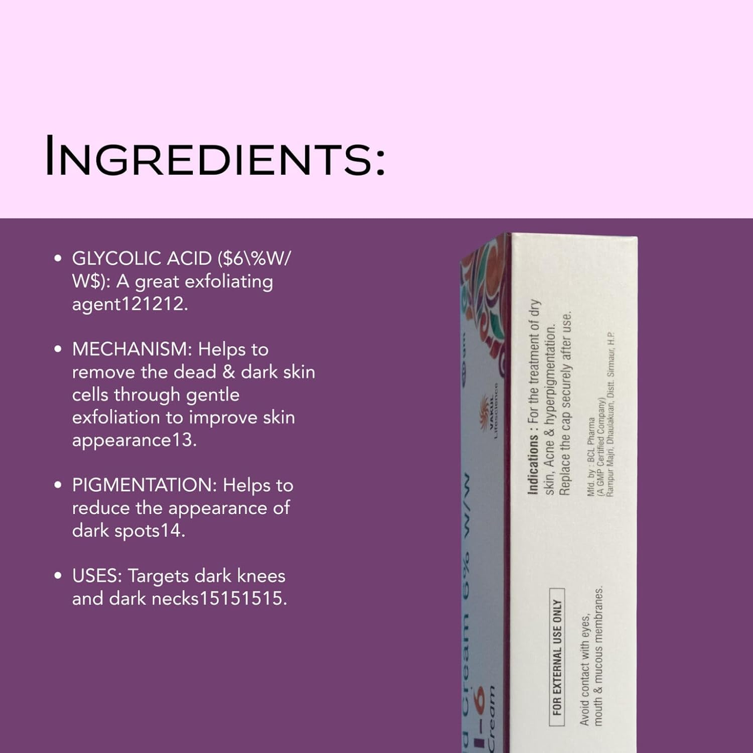 Glyco-6 Glycolic Acid Cream 6% Exfoliating Cream - Image 3