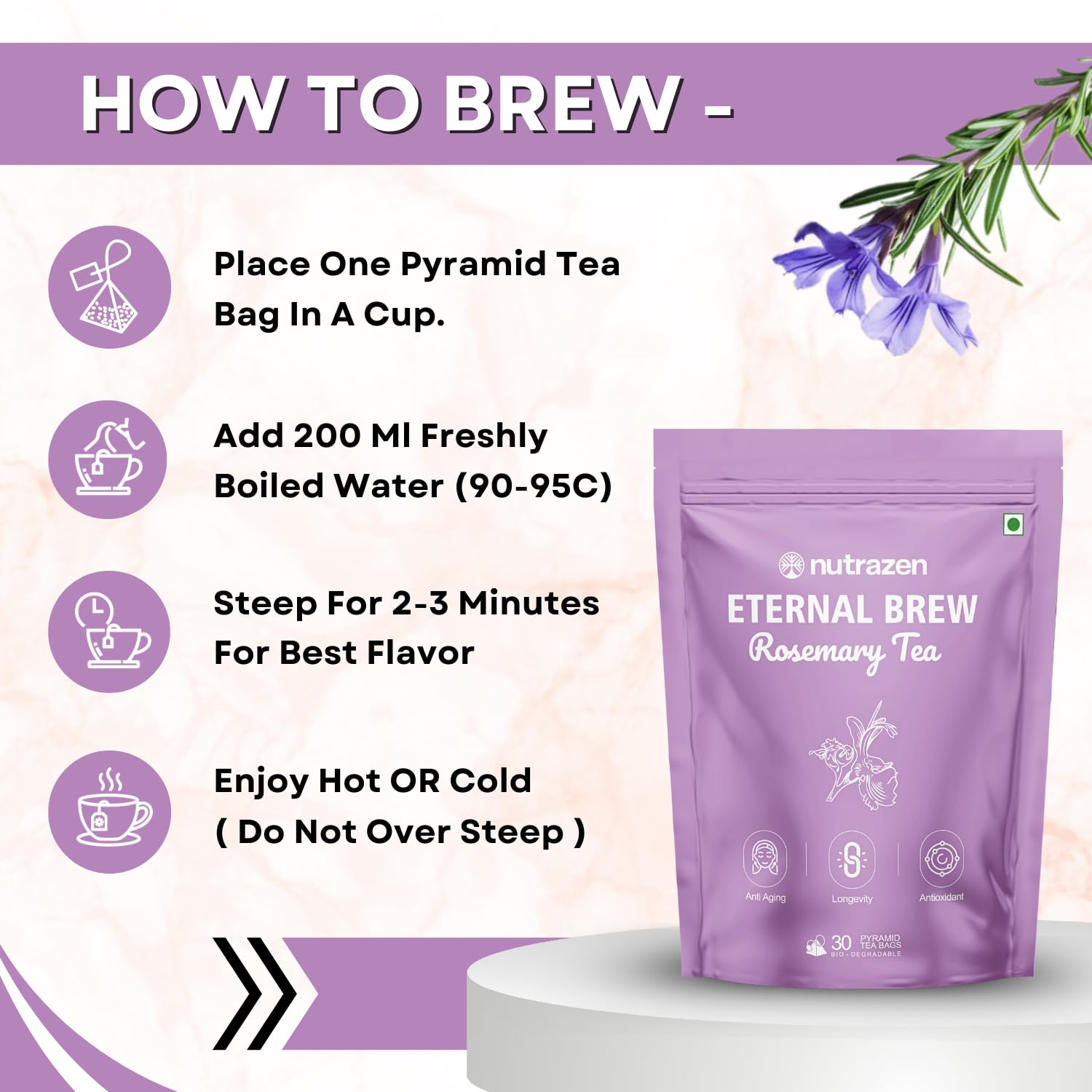 Nutrazen Eternal Brew Rosemary Tea - Image 8