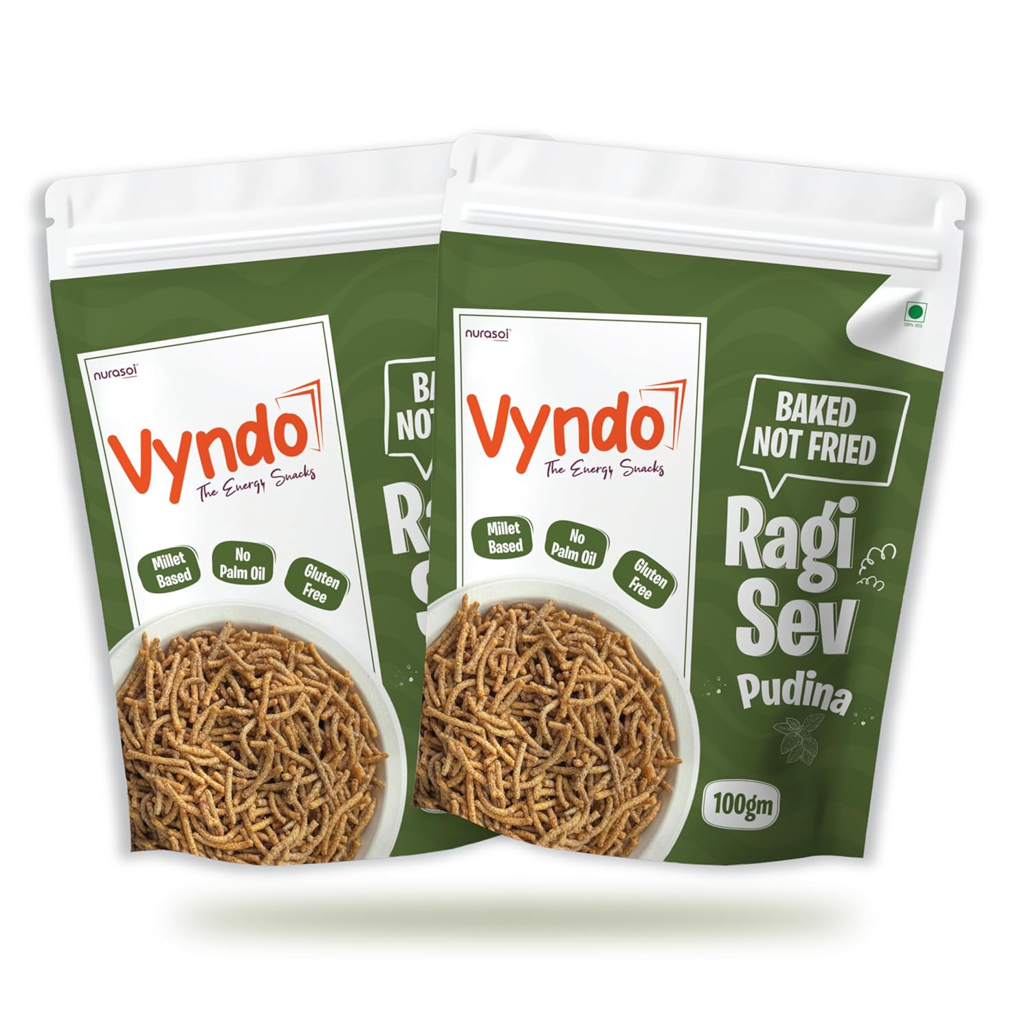 Vyndo Pudina Ragi Millet Sev – Baked, Crunchy