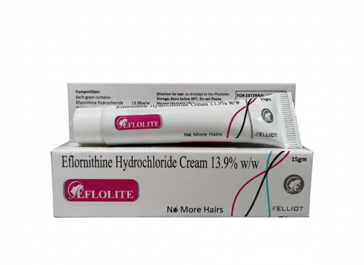 EFLOLITE Eflornithine Hydrochloride Cream 13.9% w/w, Hair Removal