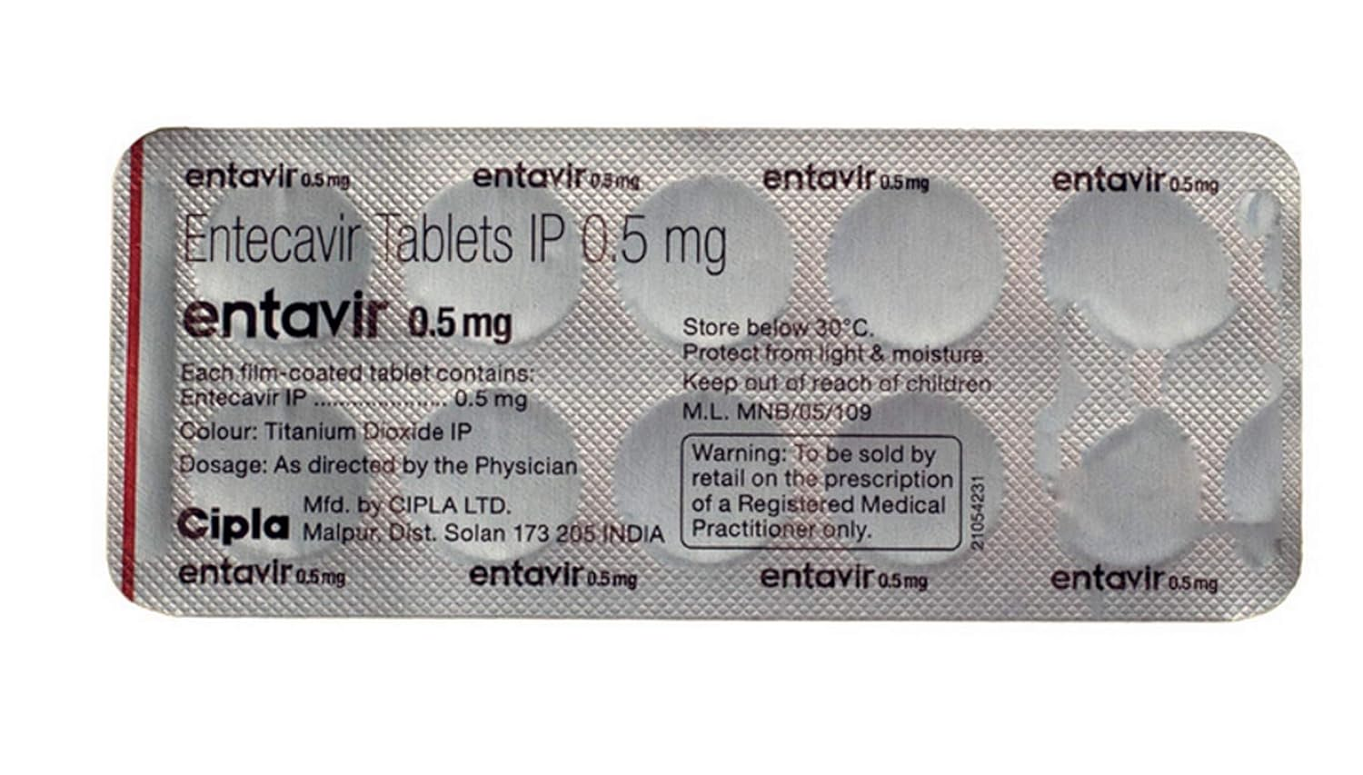 Entavir 0.5mg Tablet
