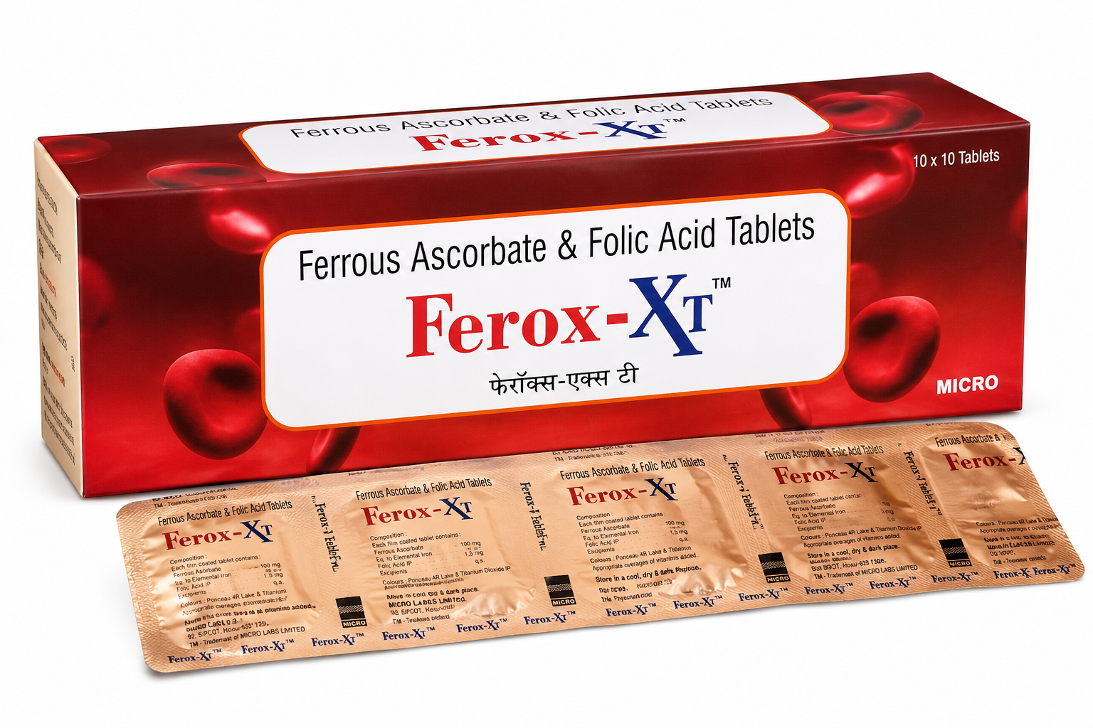 Ferox -XT Tablet with Ferrous Ascorbate & Folic Acid