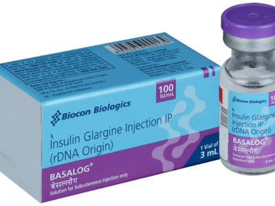 Basalog 100 IU/ml Insulin Glargine 3 ml vial and box