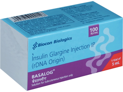 Basalog 100 IU/ml 5 ml vial box