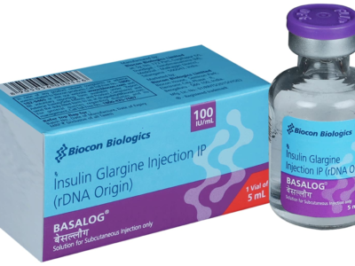 Basalog 100 IU/ml Insulin Glargine 5 ml vial and box