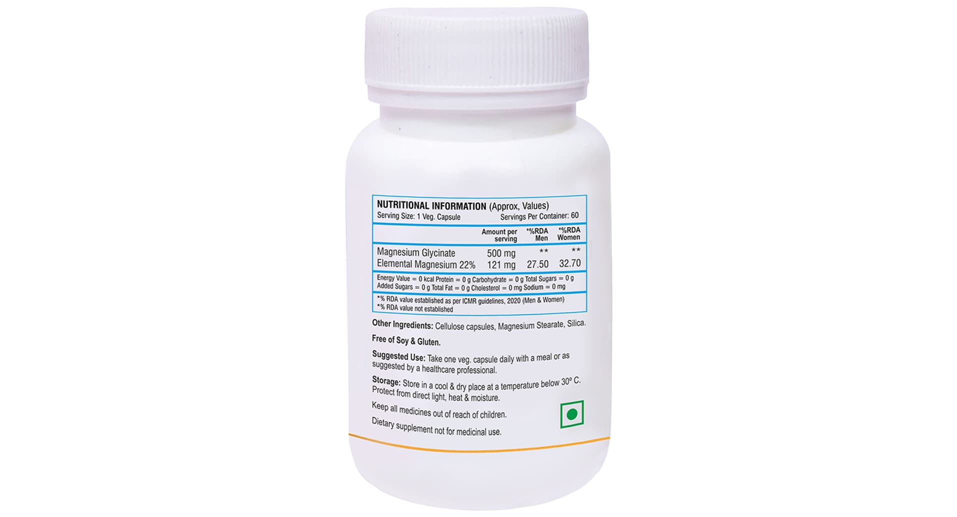 Biotrex Magnesium Glycinate label and composition details