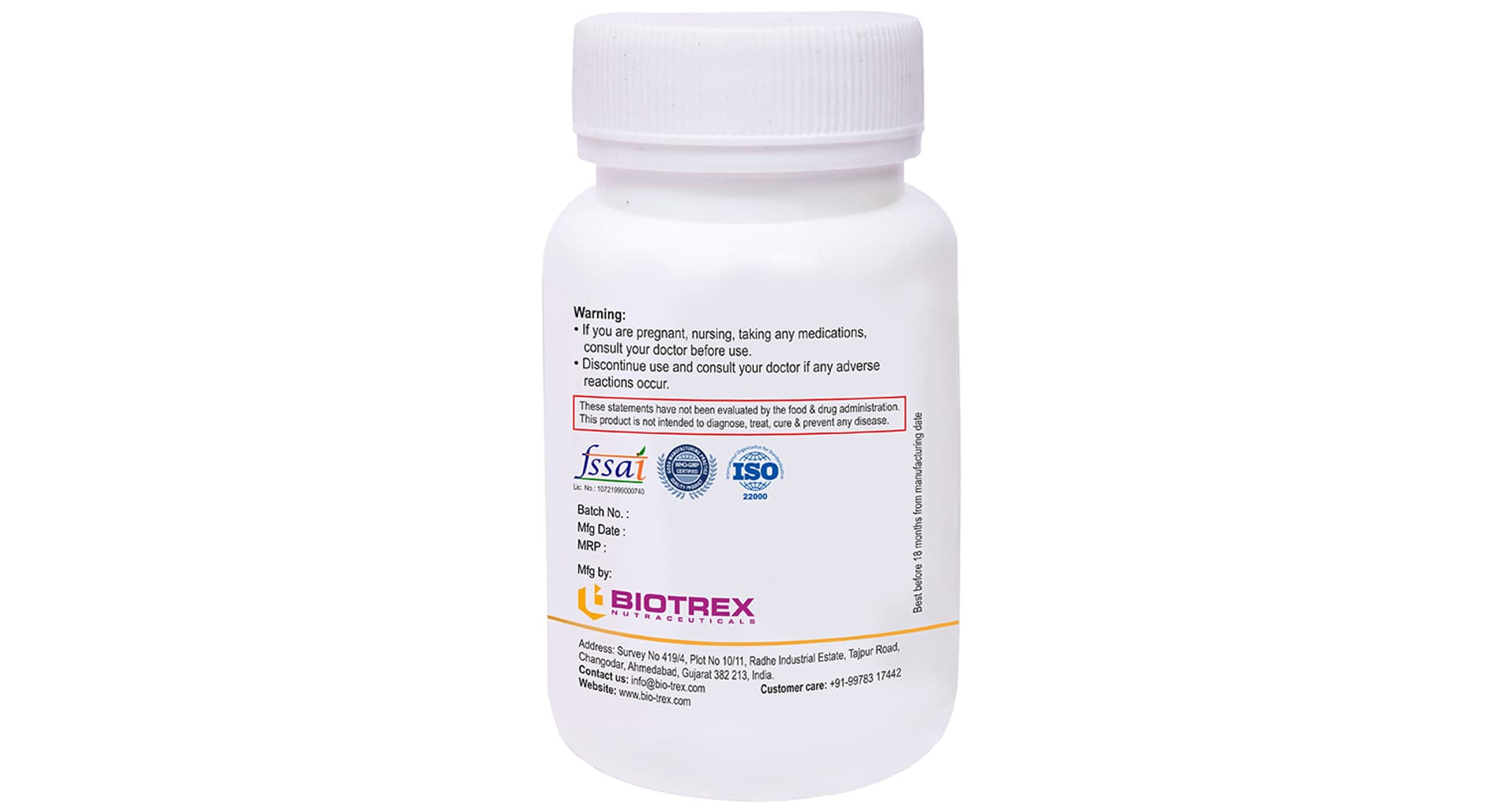 Biotrex Magnesium Glycinate supplement facts
