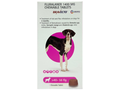 Bravecto Chewable Tablet carton for dogs 40-56 kg