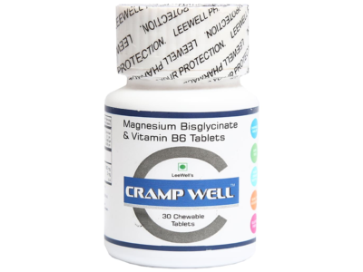 Cramp Well Magnesium Bisglycinate and Vitamin B6 bottle of 30 chewable tablets