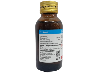 Crotorax Lotion composition back label
