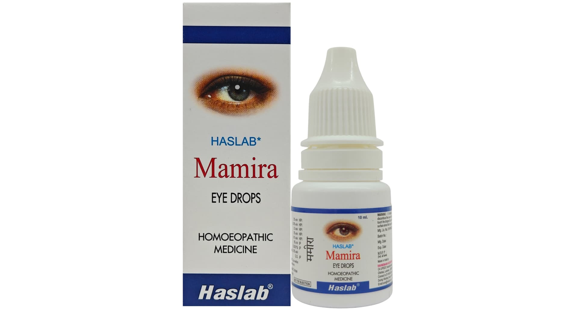 Haslab Mamira Eye Drops box and bottle