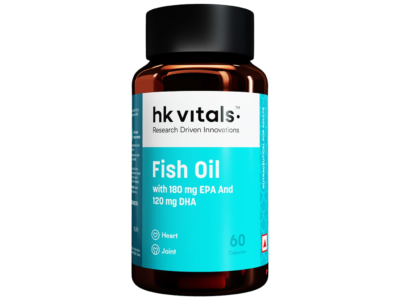 HK Vitals Fish Oil 1000 mg omega 3 soft gelatin capsules bottle of 60