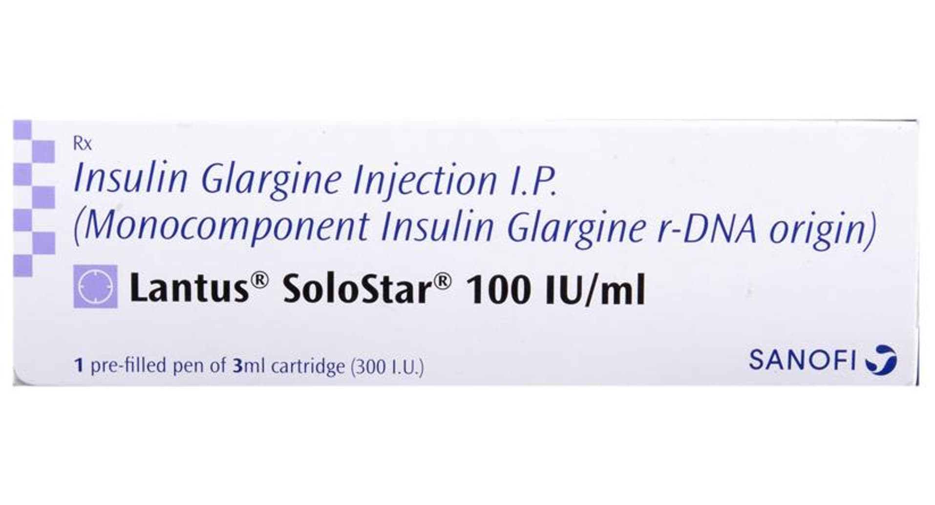 Lantus SoloStar 100 IU/ml Insulin Glargine Injection box