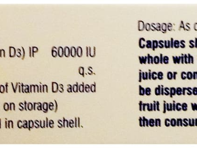 Lumia 60K Capsule composition Vitamin D3 60000 IU