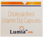 Lumia 60K Cholecalciferol Vitamin D3 Capsule box front