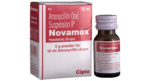 Novamox Paediatric Drops Amoxycillin box and bottle