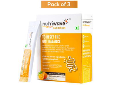 Nutriwave Gut Reboot Sticks orange flavour pack of 3 boxes