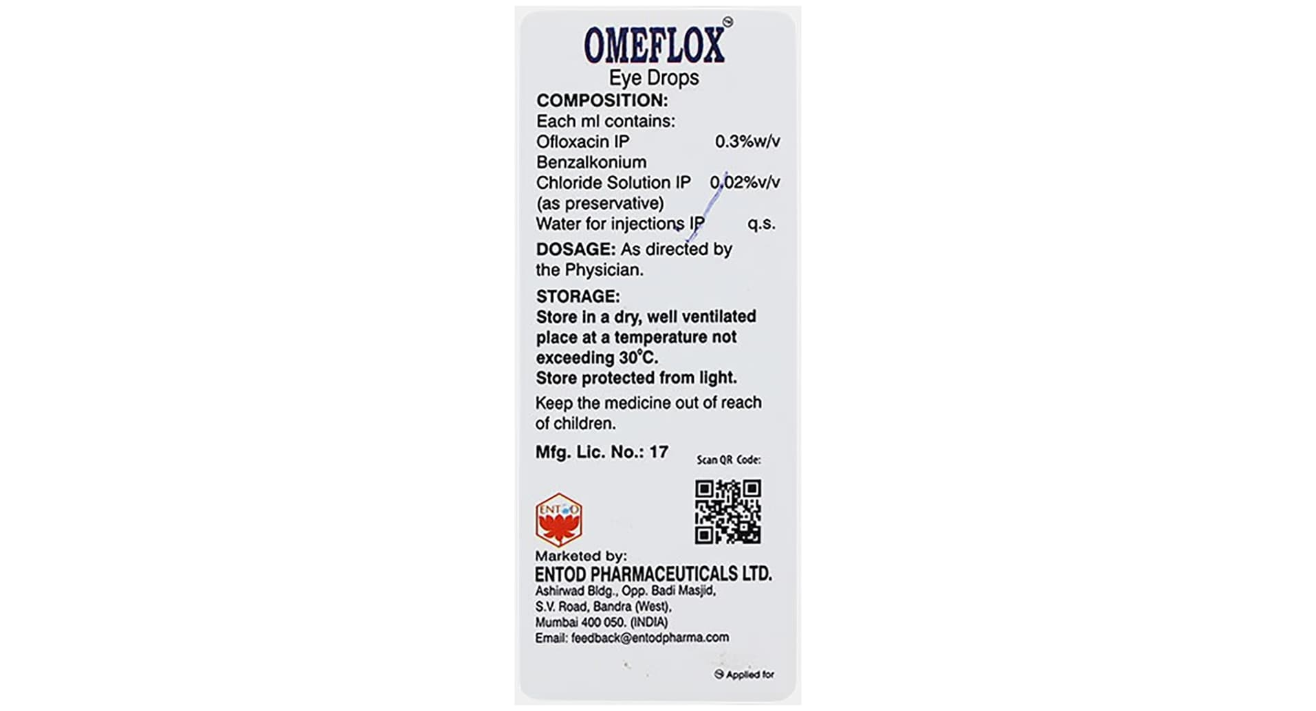 Omeflox Eye Drops bottle