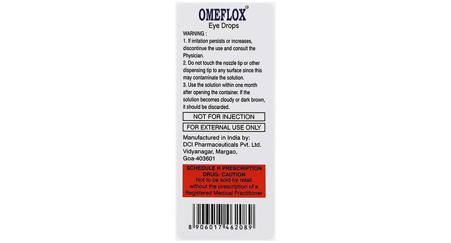 Omeflox Eye Drops composition