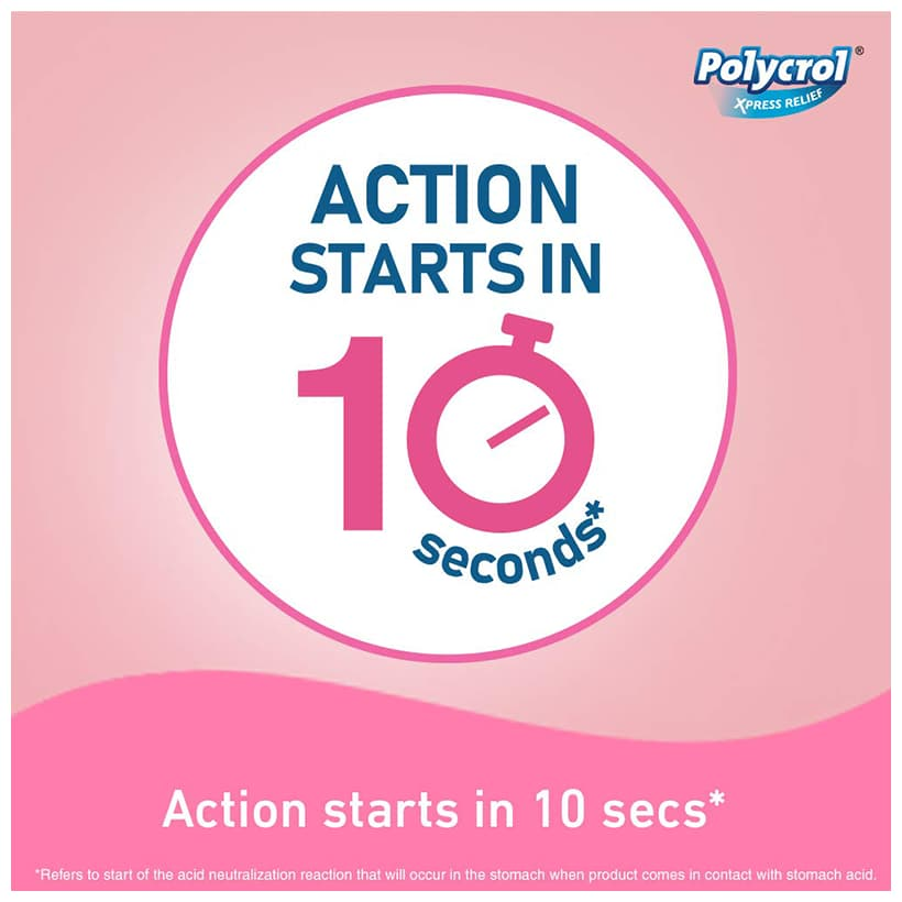 Polycrol Xpress Relief action starts in 10 seconds