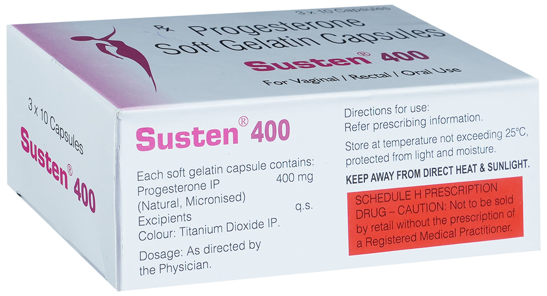 Susten 400 composition and dosage side panel