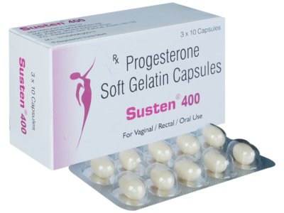 Susten 400 Progesterone Soft Gelatin Capsule with blister strip