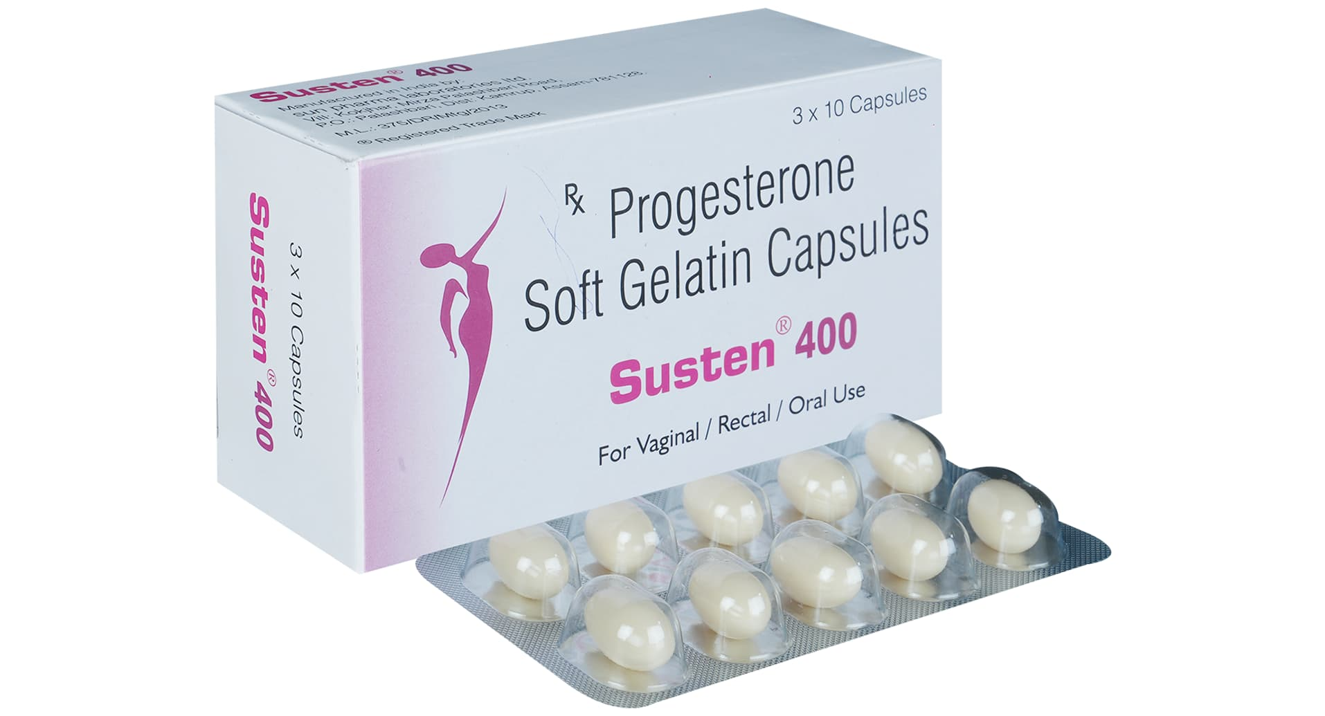 Susten 400 Progesterone Soft Gelatin Capsule with blister strip
