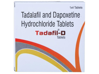 Tadafil D 10mg/30mg Tablet front pack of 4 tablets