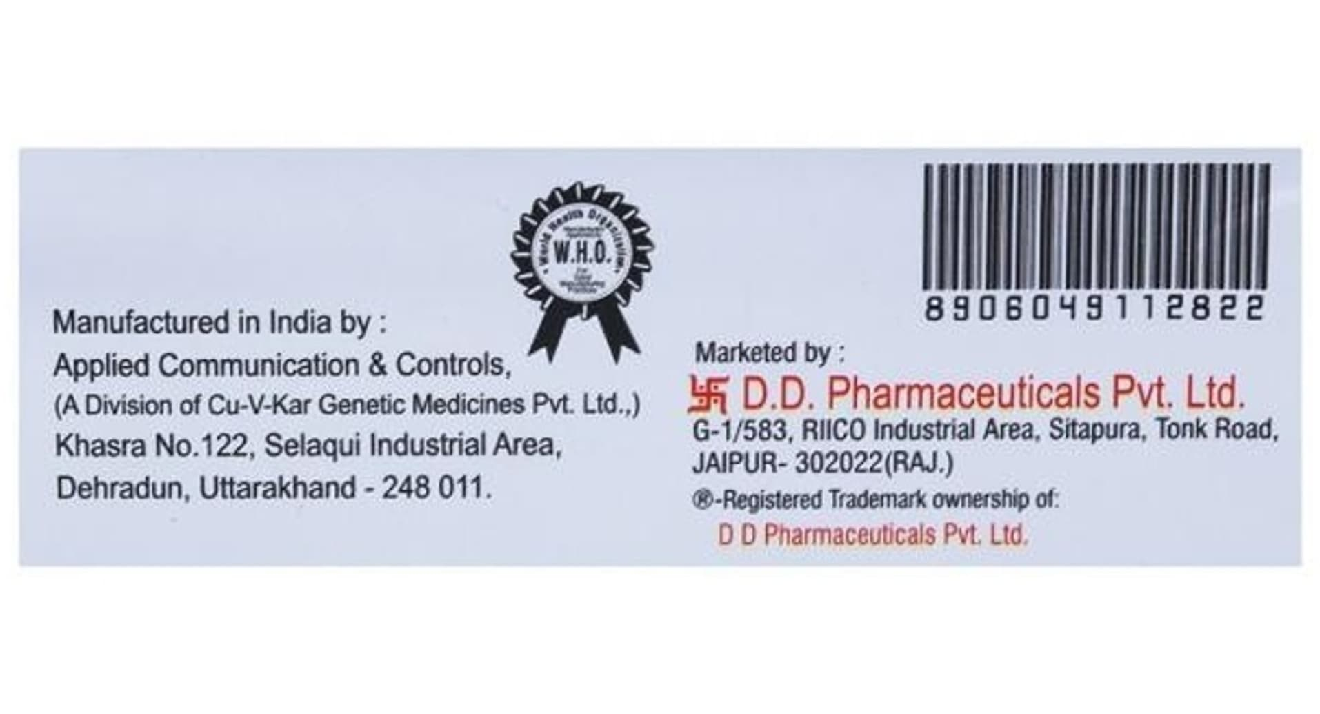 Tadafil D 10mg/30mg Tablet pack details by D.D. Pharmaceuticals