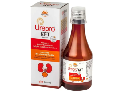 Urepro KFT Syrup Sugar Free 200 ml carton and bottle - ayurvedic kidney function support