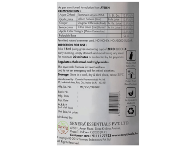 Zero Block X composition panel - Arjun Chhaal, garlic, ginger, lemon and apple cider vinegar 12.5% v/v each