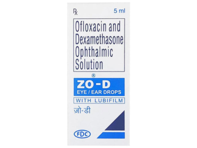Zo-D Ofloxacin Dexamethasone Eye Ear Drops box