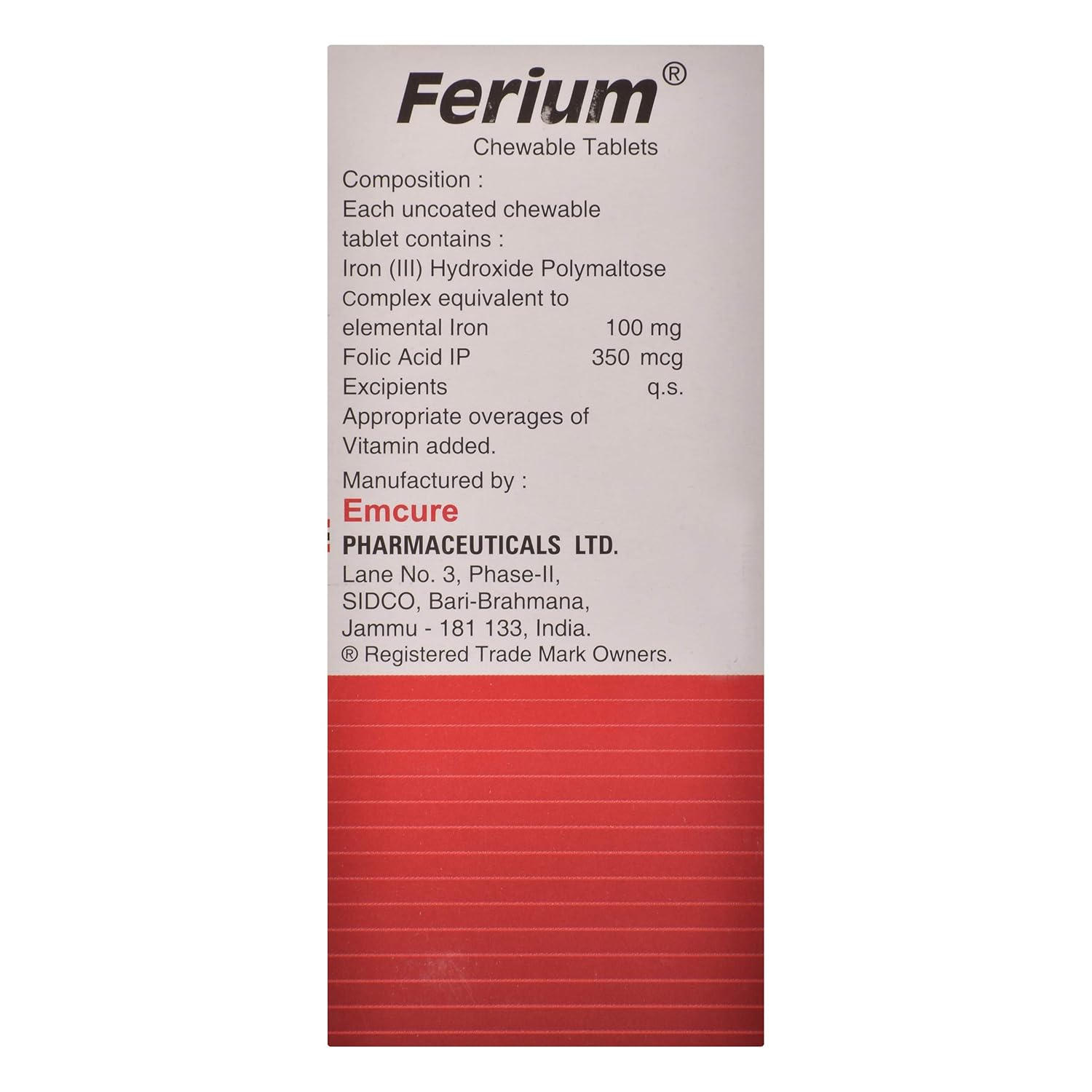 Ferium - Strip of 10 Chewable Tablets