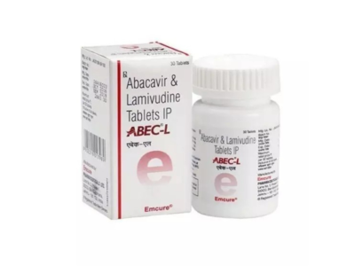 Abec-L Tablet Emcure abacavir 600 mg and lamivudine 300 mg bottle of 30 tablets with carton