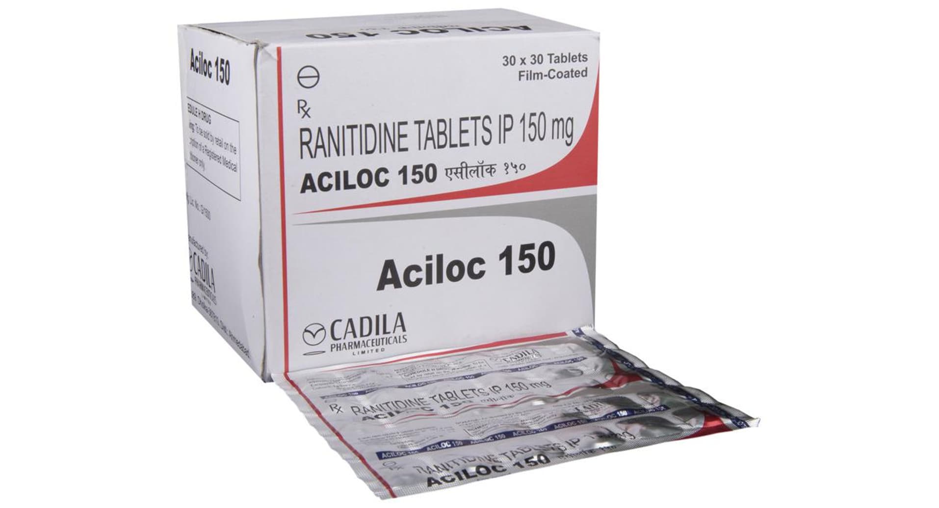 Aciloc 150 ranitidine tablets IP 150 mg Cadila box with strip