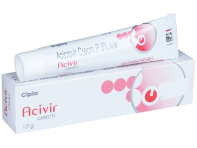 Acivir Cream Aciclovir tube and carton Cipla, 10 gm